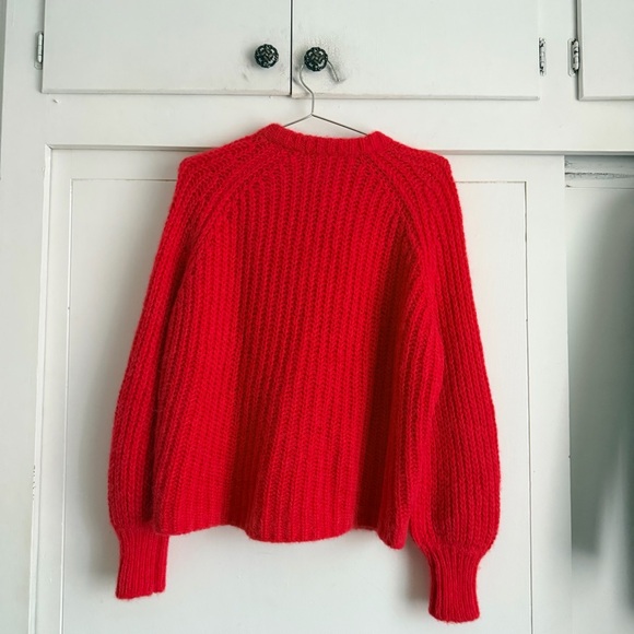 Sezane Red Women's Sweater Cardigan - Picture 3 of 8